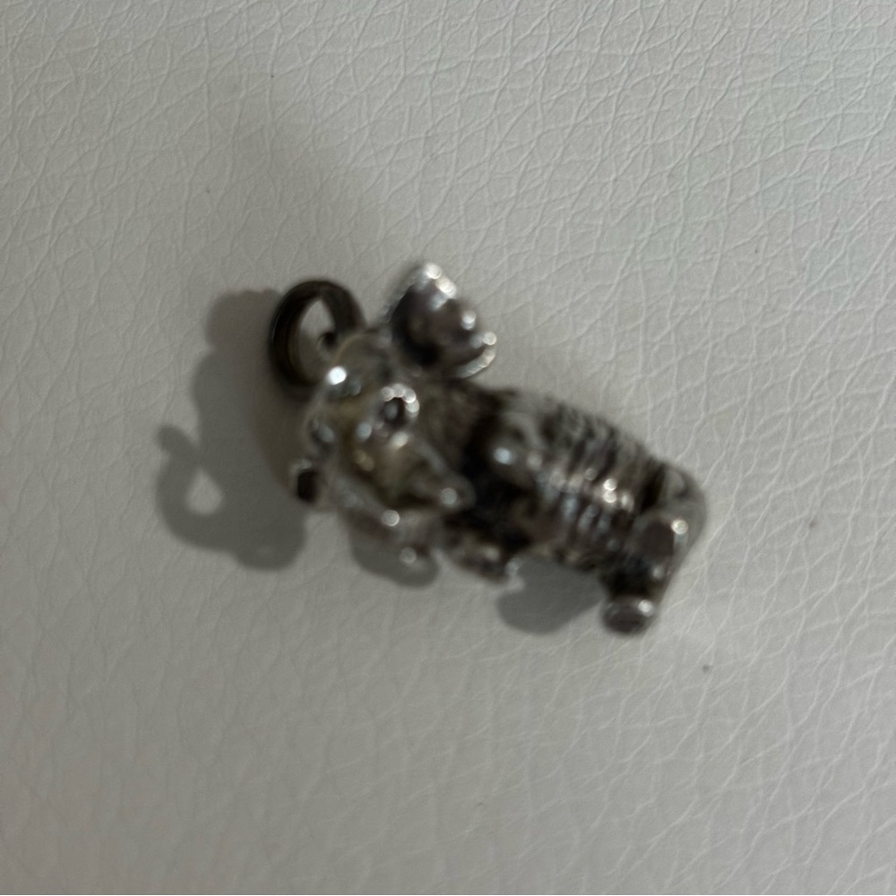 Sterling Silver Solid Heavy Elephant Pendant - image 3